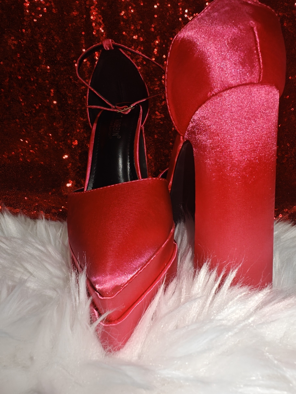 Cape Robbin Hot Pink Satin Platform Ankle-Strap Heels - Picture 7 of 10